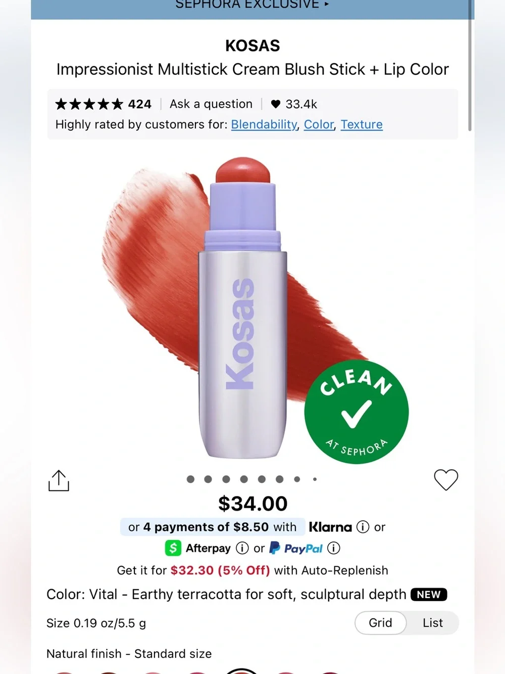 Kosas impressionist multi stick cream blush stick and lip color!. Never used!